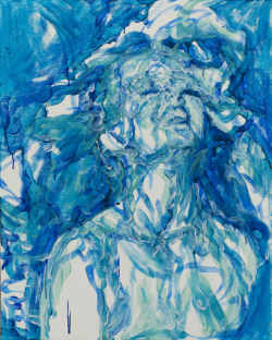 Gilda mouvement rire ligne pinceau peinture acrylique