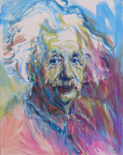 Einstein portrait peinture acrylique sur toile - Aïcha Bendafi - Arles