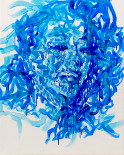 Gilda movement, laugh, paintbrush line, acrylic painting
