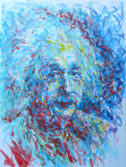 Acrylique sur toile d'Einstein - Aïcha Bendafi - Arles