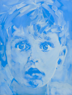 Emerveillement portrait enfant peinture acrylique - Aïcha bendafi - Arles