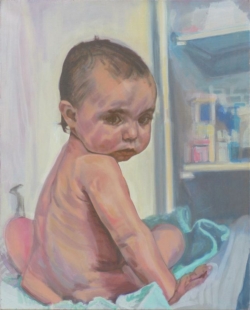 Acrylic painting on canvas of Aïcha Bendafi