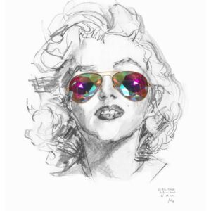 Tirage numéroté et signé Marilyn aux diamants
